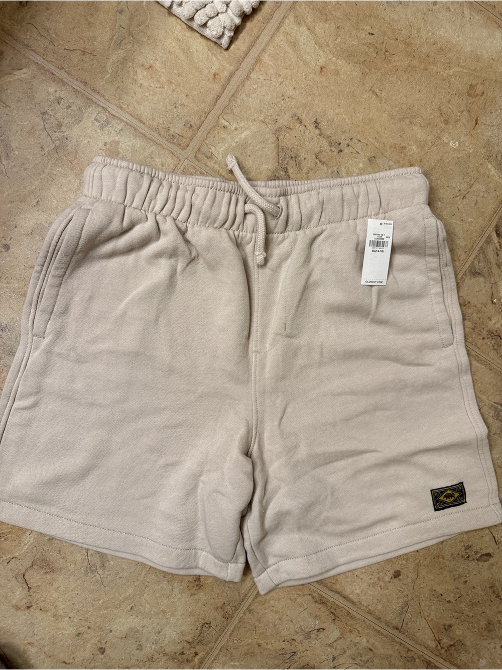 Old Navy Cream Drawstring Fleece Kids Shorts
